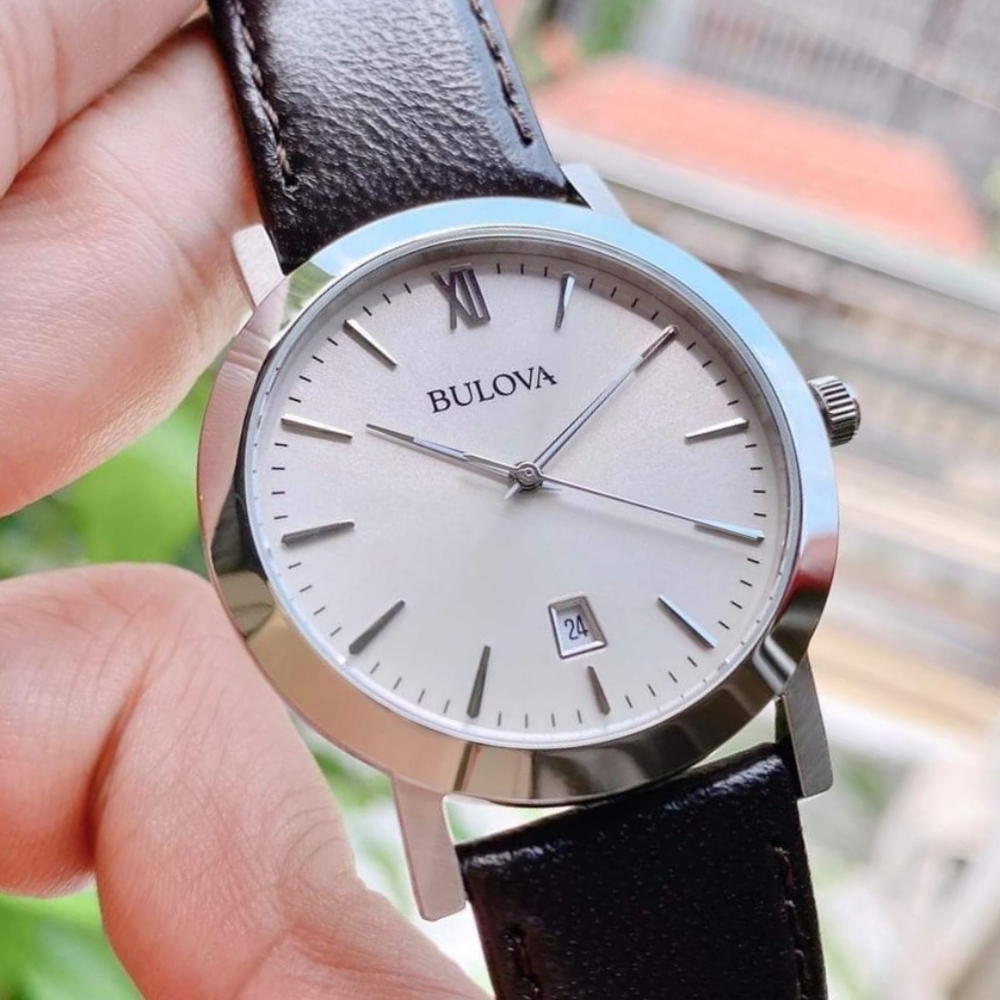 Bulova Classic 38 mm Silver-Tone Stainless Steel Case with Brown Leather...